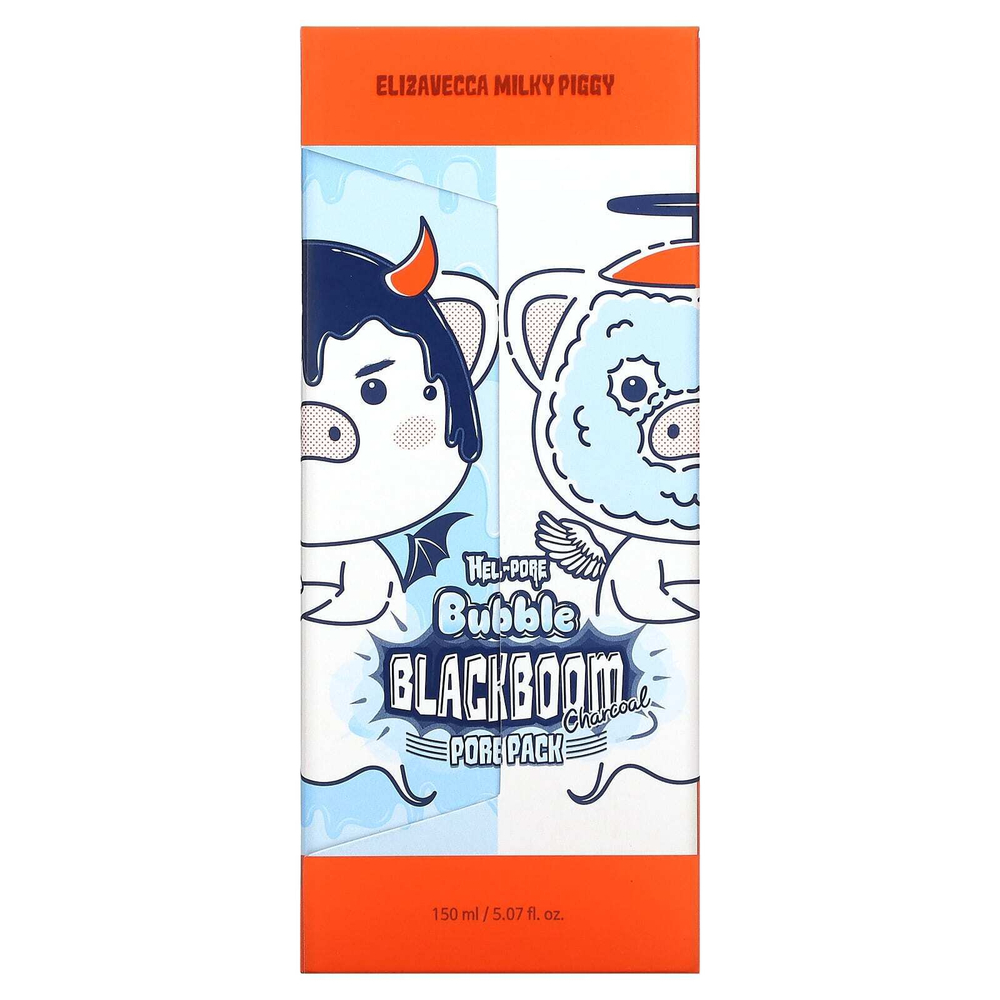 Elizavecca, Milky Piggy, Hell-Pore, черная кислородная маска для очищения пор, 150 мл (5,07 жидк. унций)