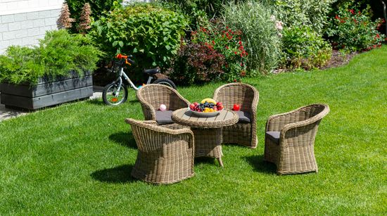 "Равенна" кофейный стол из искусственного ротанга, цвет соломенный