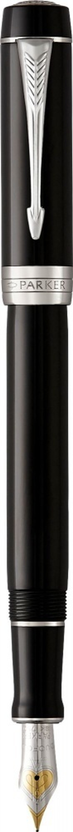 Перьевая ручка Parker Duofold Classic Black CT Centennial Fountain Pen, перо: F, цвет чернил: black, в подарочной упаковке.