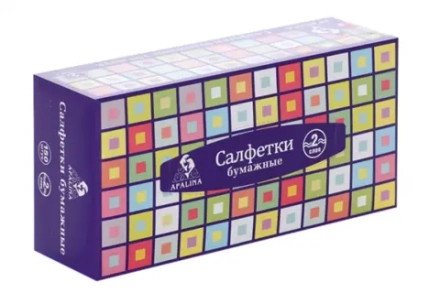 Салфетки косметические двухслойные бумажные гигиенические вытяжные 150 шт