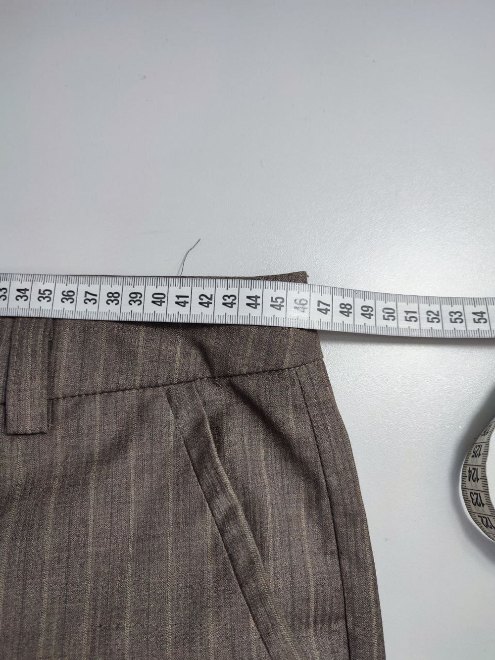 Брюки с шерстью в полоску 50 размер