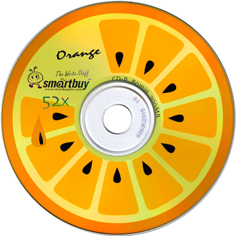 Оптический диск CD-R 80MIN 52X Smartbuy Orang CB-25 (25шт)