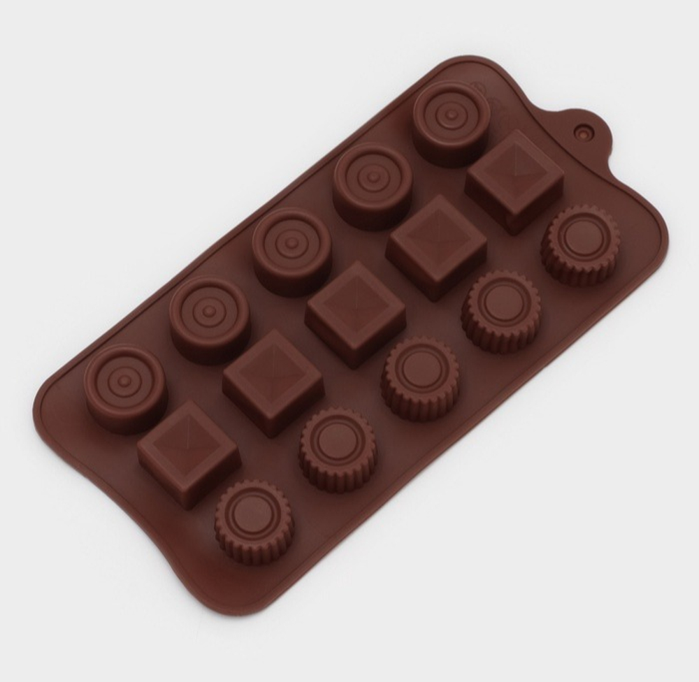 Силиконовая форма для конфет и шоколада "Ассорти" 21*10,5*3см