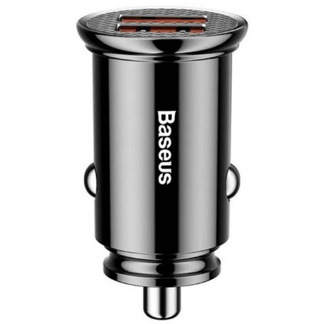 Автомобильное зарядное устройство Baseus Square Metal Dual QC3.0 30W
