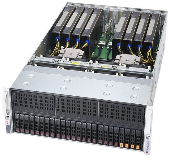 Сервер Supermicro A+ Server 4124GS-TNR без процессора/без ОЗУ/без накопителей/количество отсеков 2.5" hot swap: 24/4 x 500 Вт
