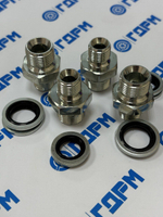 Комплект адаптеров BSP1/4"(ш) - BSP3/8"(ш) 4шт + USIT кольца 8шт