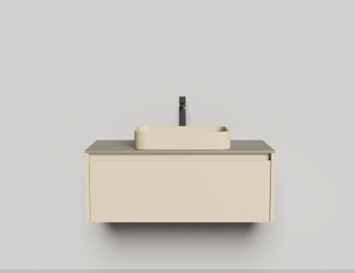 Подвесная тумба Domino 1000, эмаль, фрезерованный фасад