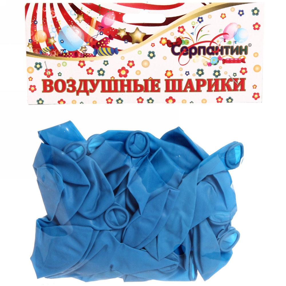 Воздушные шары 25 шт, 10»/25см Вольный ветер (голубой)