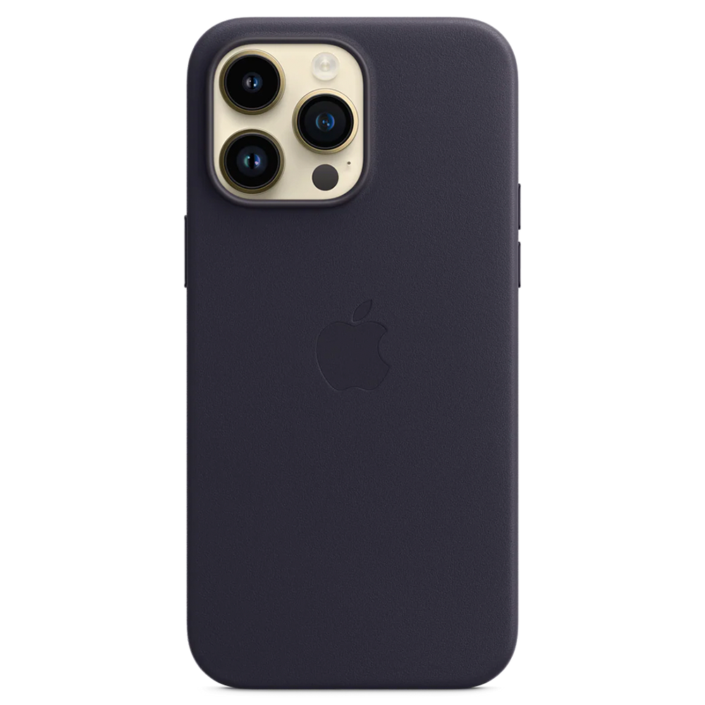 Кожаный чехол с поддержкой MagSafe Apple Leather Case для iPhone 14 Pro Max, Ink (Чернильный)