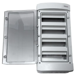 N48-D Щит электрический распределительный навесной с пластиковой полупрозрачной дверцей на 48 модулей IP65 TEHNOPLAST