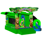 Надувной коммерческий батут Тропический лес 4х4х3.2 м