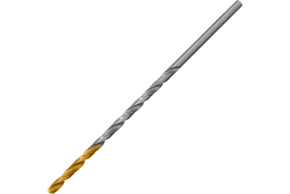 Сверло спиральное по металлу 3x100 мм, Р6М5, Golden Tip, удлиненное, 2 шт Denzel 718247