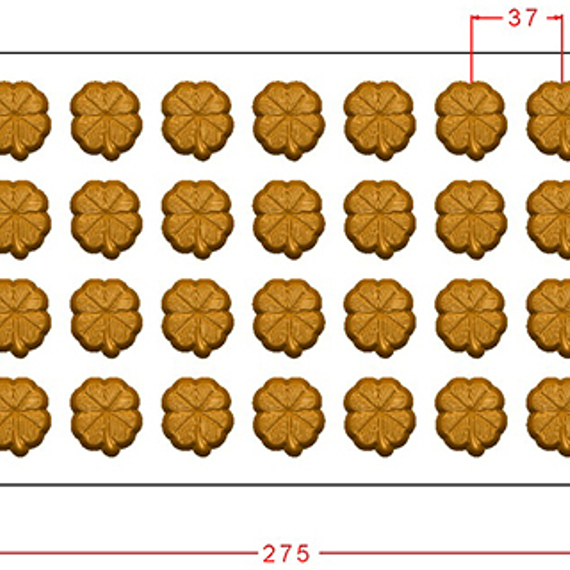 978 | Форма для шоколадных конфет &quot;Четырехлистный клевер&quot; (275*175мм)