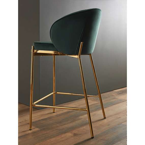 Стул полубарный Coral, велюр, темно-зеленый
