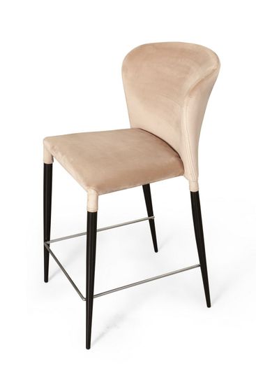 Стул полубарный Albert, бархат бежевый 5/опора конус