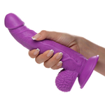 Фиолетовый фаллоимитатор на присоске 7.5" Dildo with Balls - 21,5 см.