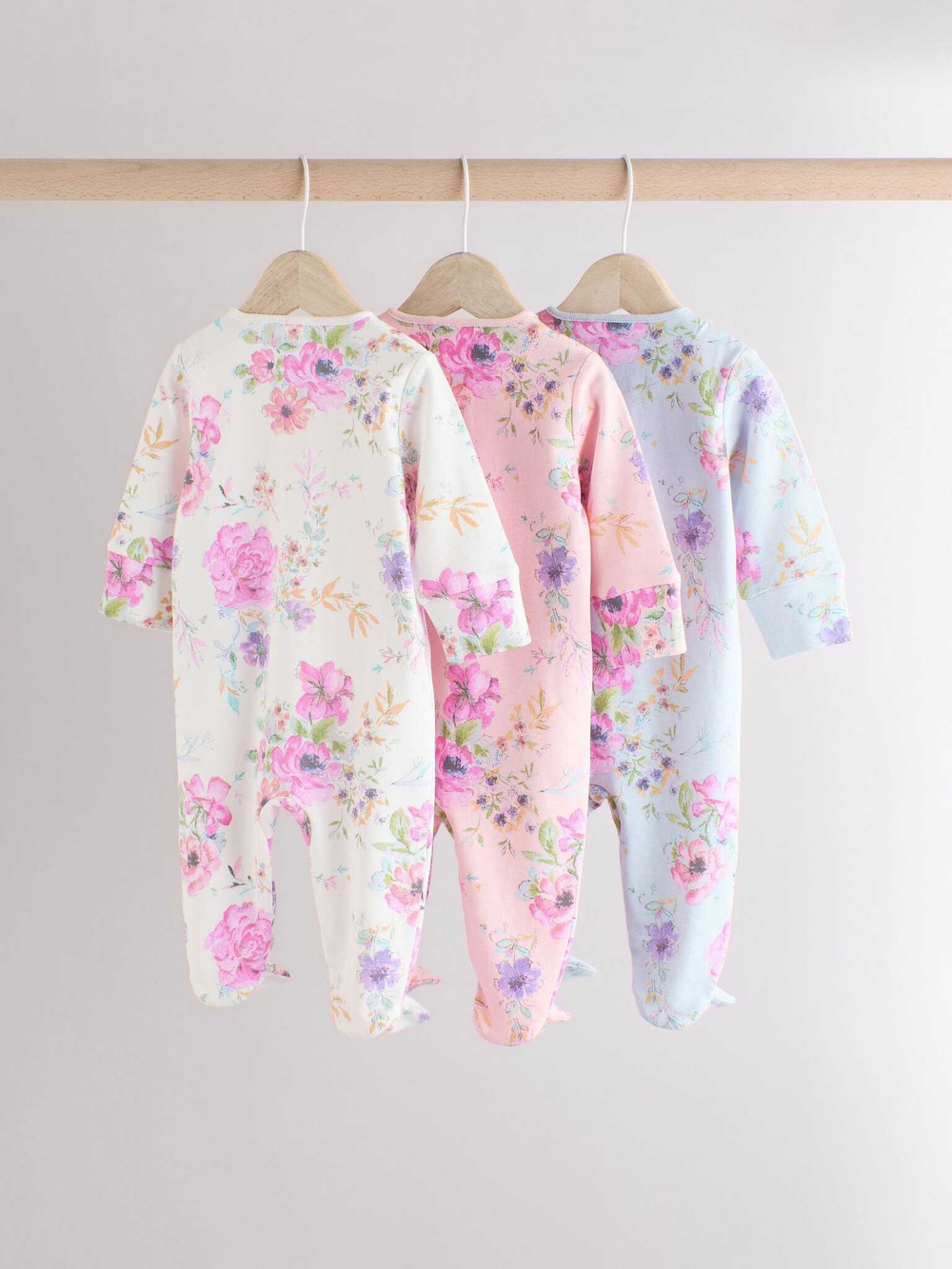 Комбинезон / Cлип для малышей Next E18-358, 3 шт., Молочный, Розовый, Светло-голубой