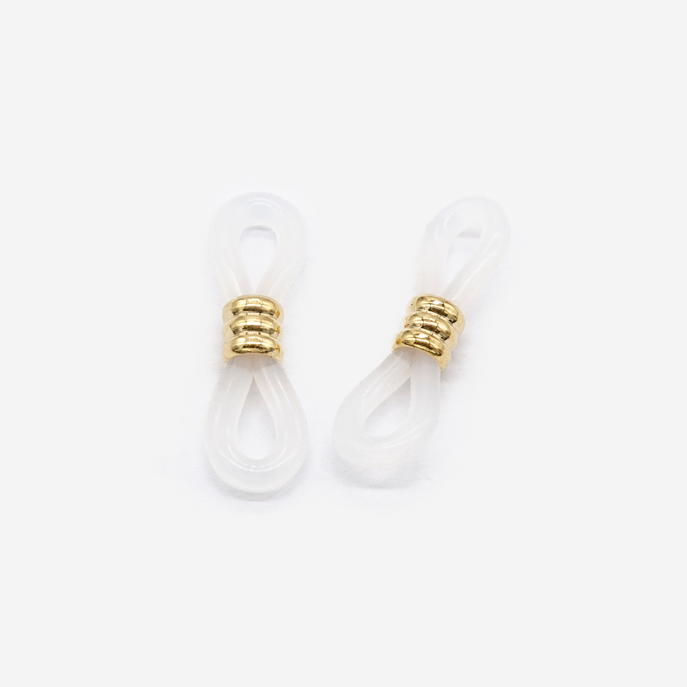 Держатели коннекторы для очков, белый, позолота, пара