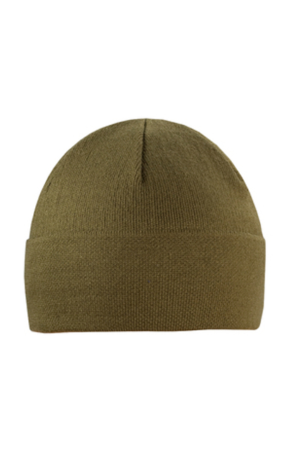 Шапка 2х нитка цв.олива с отворотом
