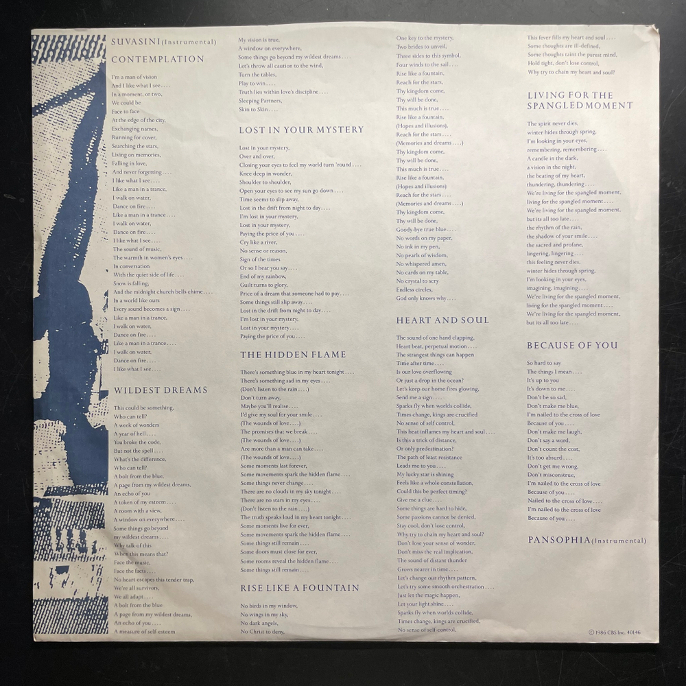 Bill Nelson ‎– On A Blue Wing (США 1986г.)