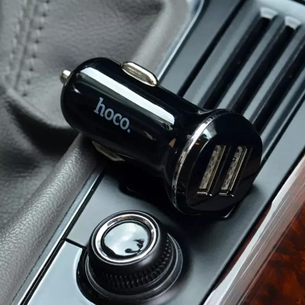 АЗУ с кабелем micro 2USB 2.1A HOCO Z1 black
