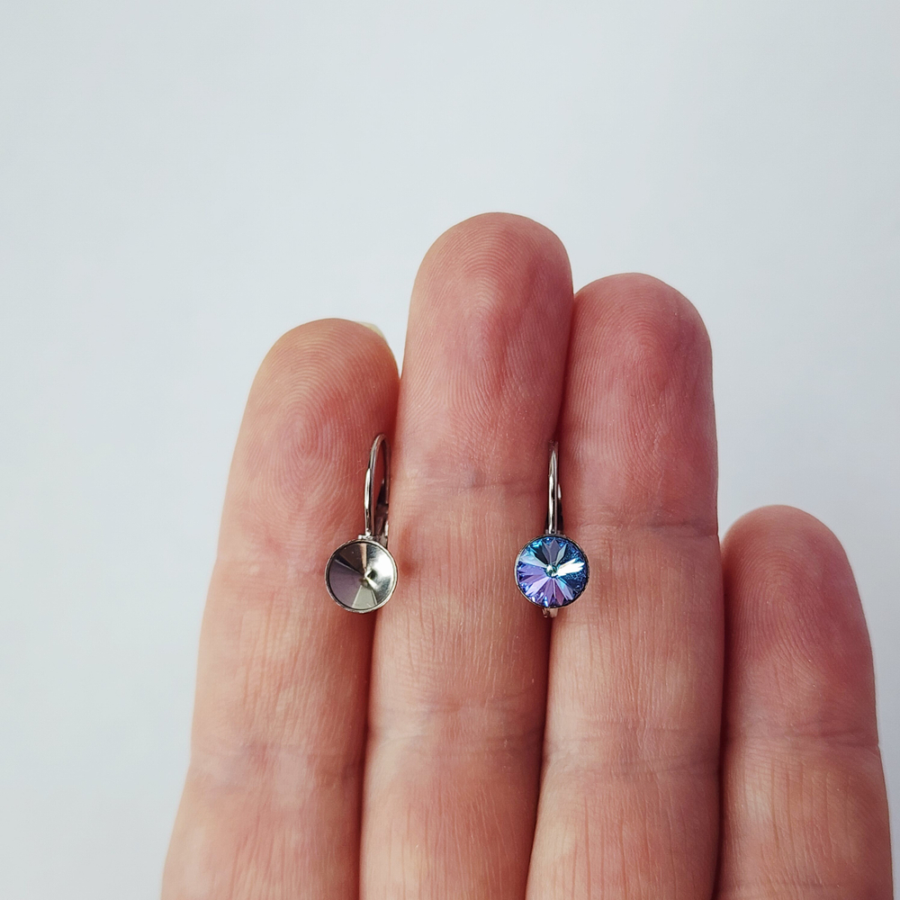 Ювелирные швензы, сталь, под кристалл 6мм, цена за пару