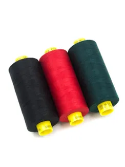 Набор ниток Guetermann MARA 150/1000 м., черный/красный/сосна