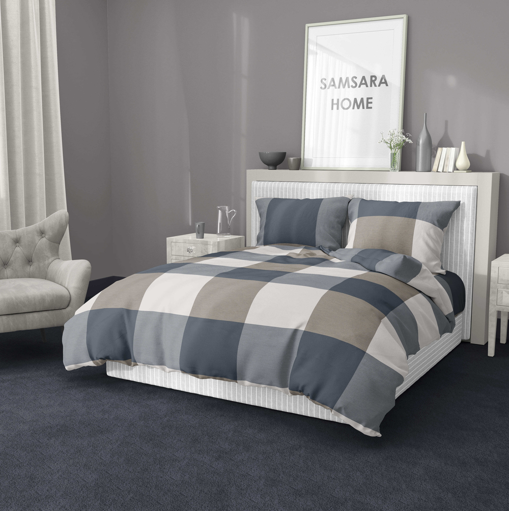 Комплект постельного белья 1,5сп SQUARE, 100% хлопок