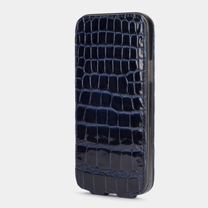 Чехол кожаный для iPhone 12/12Pro синего цвета