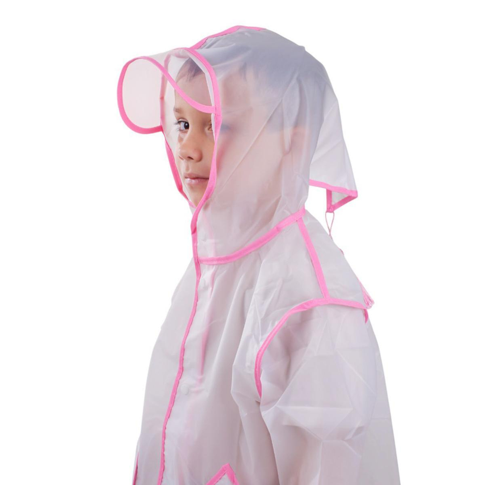 Дождевик с капюшоном, розовый, размер S