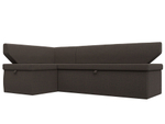Диван кухонный угловой Омура левый угол, Амур 05 коричневый, Рогожка, 125896L