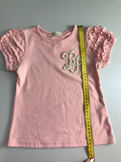 Футболка со стразами гламурная, визуально на 5-6 лет