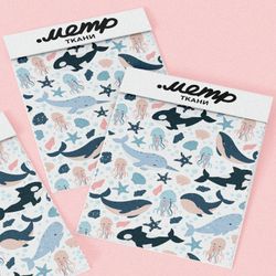 Ткань бифлекс киты и косатки