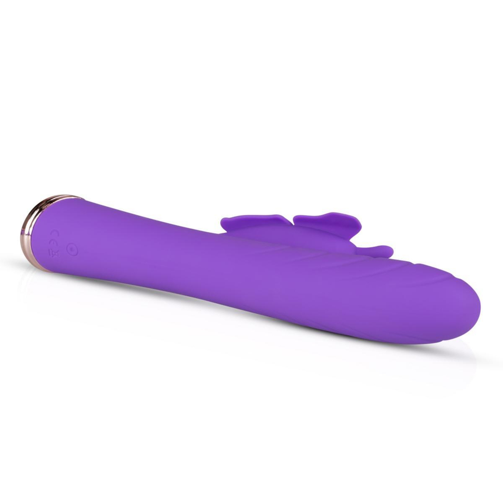 Фиолетовый вибратор-кролик The Princess Butterfly Vibrator - 20,5 см. (Цвет: фиолетовый)