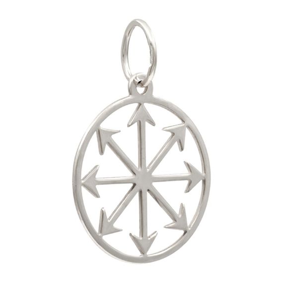 Звезда Хаоса - кулон из серебра, вид сбоку