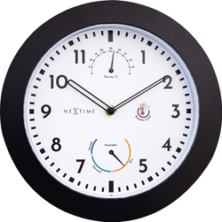 Настенные часы NeXtime, пластик, 25,5 см, чёрные