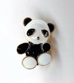 Брошь, брошка милая "Панда". Эмаль.