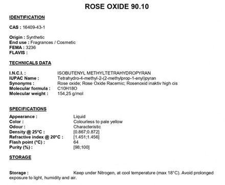 ROSE OXIDE 90.10 / РОЗА ОКСИД 90.10 CAS 16409-43-1