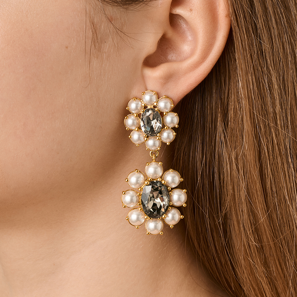 Серьги Dyrberg Kern LINA SG WHITE PEARL / GREY 450071