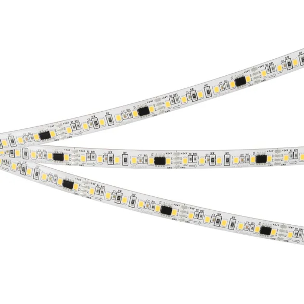 Светодиодная лента герметичная SPI-SE-A120-10mm 24V Warm2700-PX6-BPT (11 W/m, IP65, 2835, 5m) (Arlight, бегущий огонь) 049442