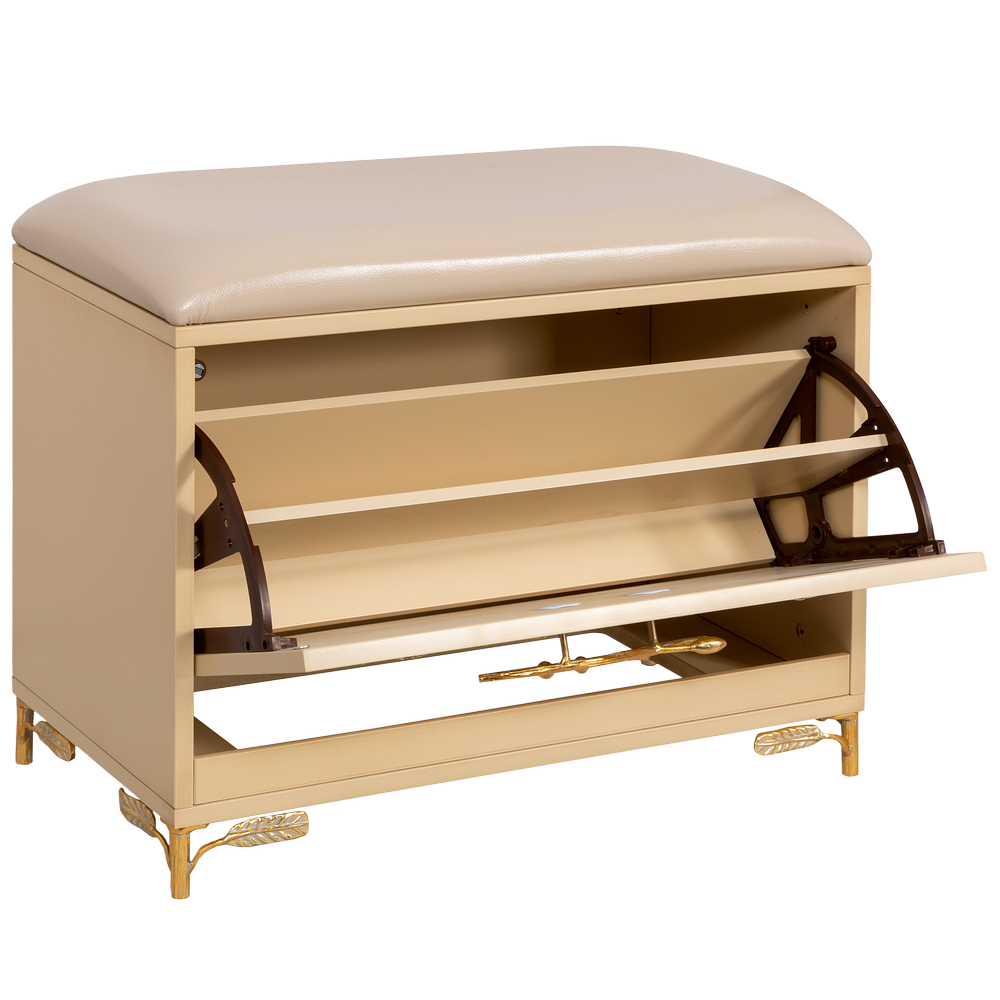 Банкетка Oliva Branch (Олива Бранч) Айвори Мраморное золото