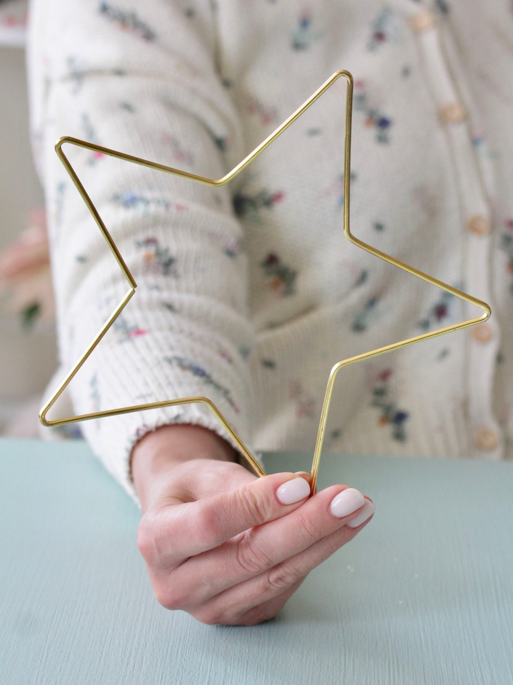Основа для макраме Звезда металлическая 20 см, цвет золотистый, неразъемная /основа для декорирования и ловца снов