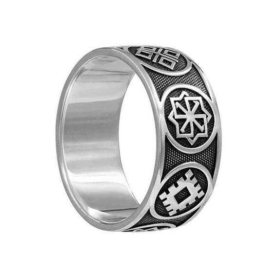 Кольцо Обереги из серебра 925 пробы, вид 1