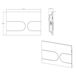 Кнопка смыва AZARIO NEW-TS механическая, двойной смыв, овальные кнопки, нержавеющая сталь 304, хром (AZ-SS-001-CH)