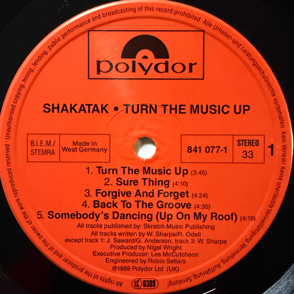 Shakatak ‎– Turn The Music Up (Германия 1989г.) Т