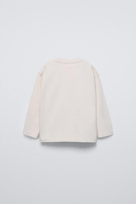 ZARA ОДНОТОННАЯ ФУТБОЛКА MEDIUM WEIGHT, БЕЛЫЙ