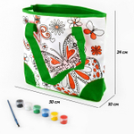 Сумочка раскраска Basir с красками и кистью, размер 24*30 см, серия "Бабочка или девушка", 4 цвета ассорти