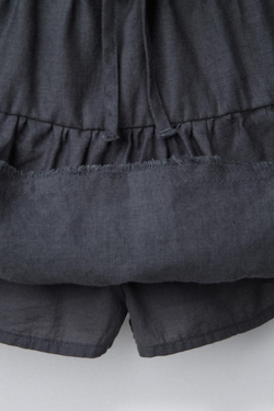 ZARA ЮБКА-ШОРТЫ ИЗ СМЕСОВОГО ЛЬНА С ВОЛАНАМИ, ТЕМНО-СЕРЫЙ