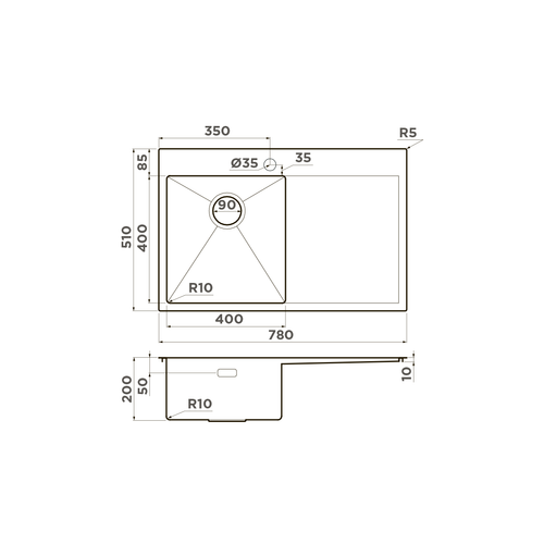 кухонная мойка Omoikiri Akisame 78-L-LG нерж. сталь/светлое золото
