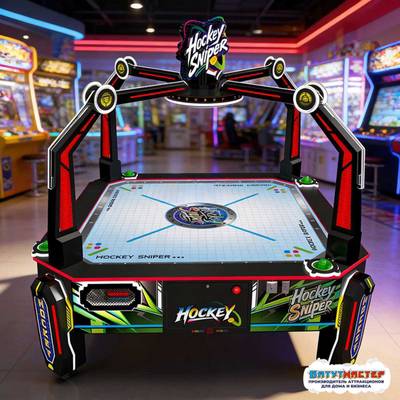 Аэрохоккей коммерческий четырёхместный «Схватка», 203×203×225 см